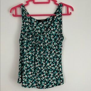 Weekend Max Mara Floral Tank Top - Teal and White